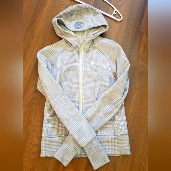 Rare Lululemon Checkered Gray Scuba Hoodie - Picture 1 of 1